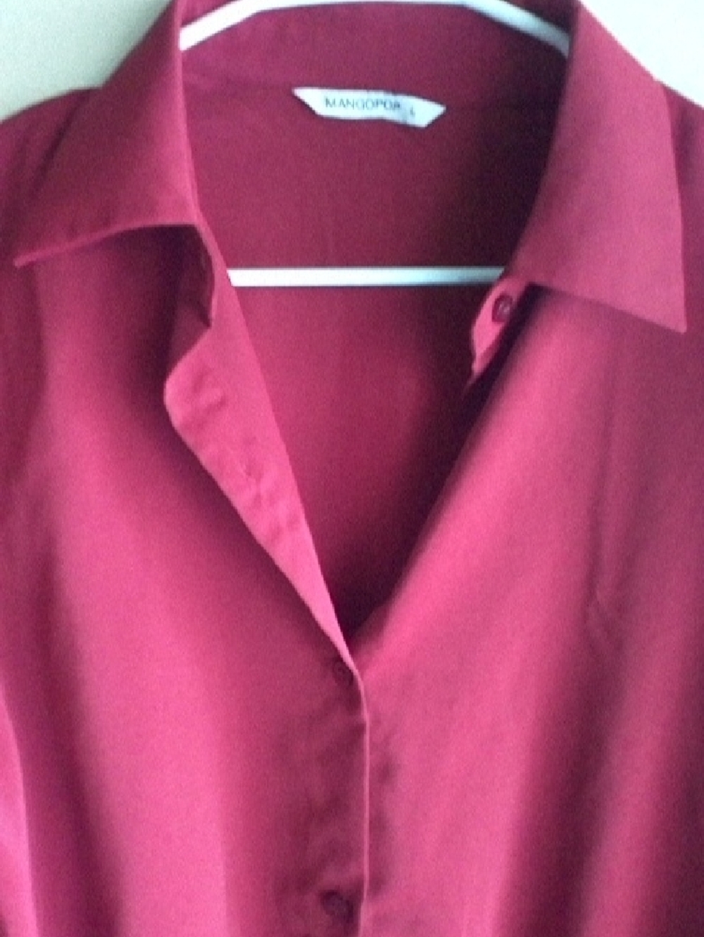 Button-Front Blouse in Deep Raspberry - Picture 2 of 7